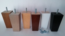 4 x WOODEN FURNITURE FEET/LEGS