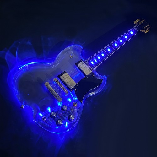 Led crystal electric guitar - led,