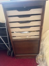 Early / Mid 20th Century Abbess Tambour / Roll front Filing Cabinet 9 drawers