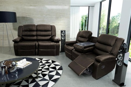 Roma leather recliner sofa - recliner,