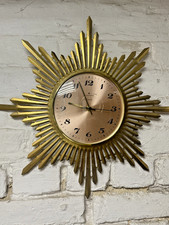 UNBURST / STARBURST Wall Clock “Quartsmaster” – Brass Mid-Century German – Spare