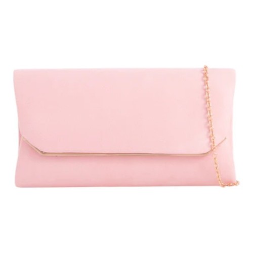 Ladies plain suede clutch bag - plain,