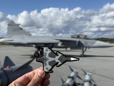 Swedish Air Force Patch JAS 39 Gripen Top View Saab Proud Fighter Jet 2025