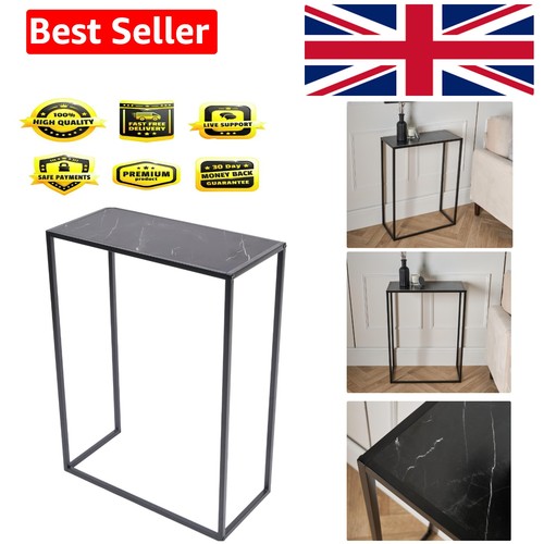 Black marble look console - marble,