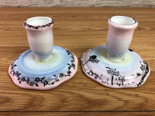 Pair china candlesticks - pair, of
