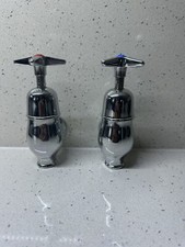 ANTIQUE CHROME GLOBE BATH TAPS