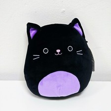 Squishmallows Autumn Cat Black Purple Halloween Soft Plush 7" - 8" With Tag