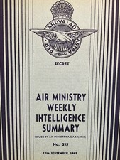 rare original ww2 raf secret air ministry intelligence report Luftwaffe Japan