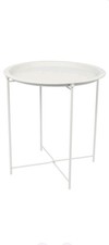 Metal Tray Table Round White