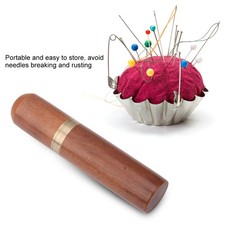 Wooden Sewing Needles Safety Holder Storage Organizer Container Box (Coffee)