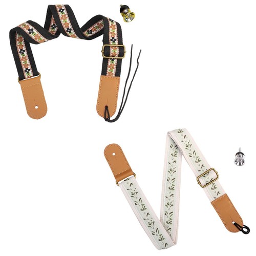 Embroidered ukulele strap - embroidered,