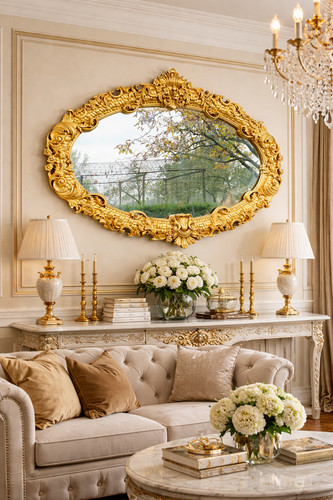 Mirror french louis - french, oval