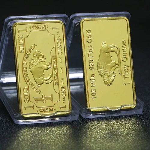 Gold buffalo bullion bar - oz,
