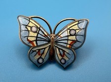 Rare Marius Hammer 930 Silver & Enamel Butterfly Brooch