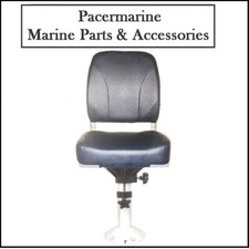 Deluxe Marine Folding Helm Seat Blue & Adjustable Pedestal 500-750mm