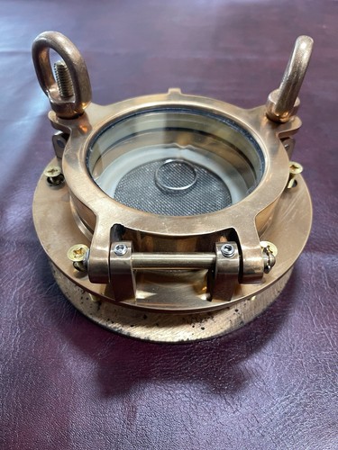 Solid brass glass ship - brass,