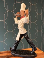 Chef Statue 18 Inches Tall Resin Chef Figurine for Restaurant Cafe Bar Kitchen