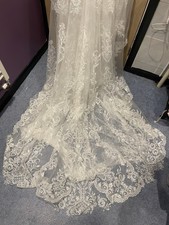 Phoenix gowns PH0061 ivory lace fan tail wedding dress