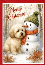 Dandie Dinmont Terrier Dog Christmas Card  (4"x 6")  (Blank inside)