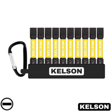 10pcs 7mm Slotted Flat Head 50mm Impact Screwdriver Bit Set SL7 1/4" KELSON