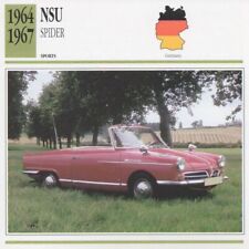 1964-1967 NSU SPIDER Sports Classic Car Photo/Info Maxi Card