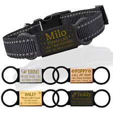 Personalised Dog Tag Engraved Name ID Tag Slide On Collar Tags for Pets Dog Cat