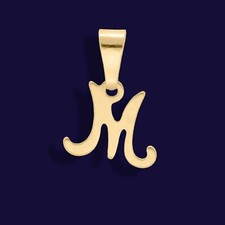 Sterling Silver Gold Plated Script Initial Letter Pendant Necklace Personalised