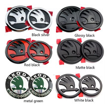 2 pcs 80mm/90mm Skoda Emblem