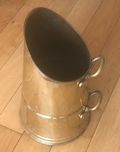 Vintage brass tall - brass, coal