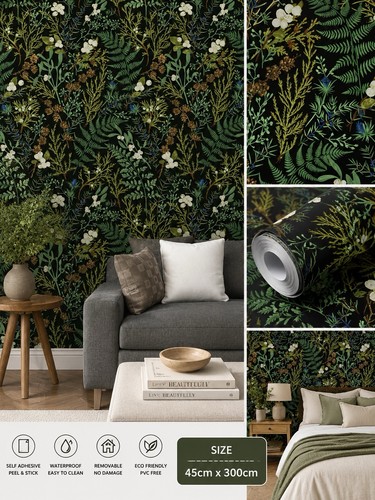 Dark botanical wallpaper self - dark,