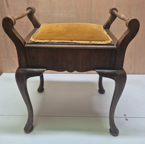Antique mahogany piano stool - antique,