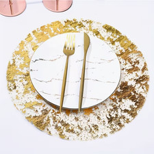 Set of 6 Gold Abstract Foil