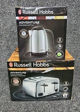 Russell Hobbs Adventure Polished Stainless Steel Kettle And 4 Slice Toaster Set