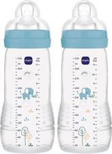 MAM Easy Active Bottles | 2 Pack (2 X 330Ml) | Fast Flow MAM Teats Size 3 | Baby