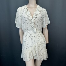 ZARA Ivory Polka Dot Ruffle