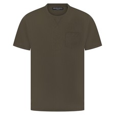 Mens Round Crew Neck T Shirts Short Sleeve Pocket Cotton Tee Casual Plain Top