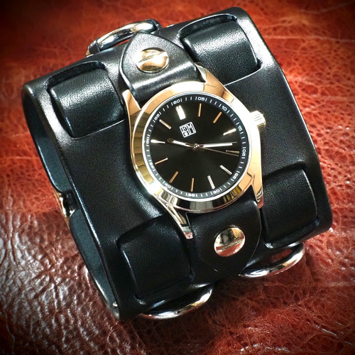 New leather cuff - leather, elvis