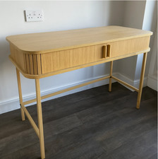 Scandinavian Computer Desk Oak Mid Century Modern Dressing Writing Storage Table