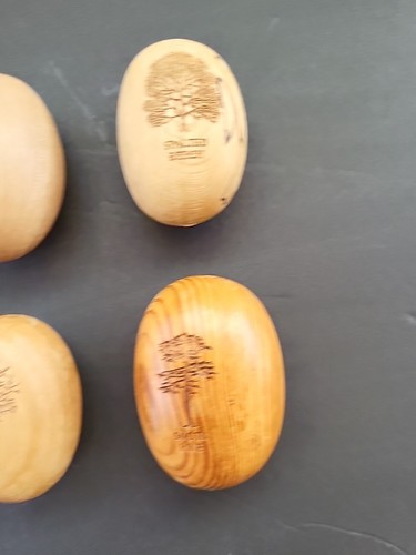 Wooden eggs tree engraving - wooden,
