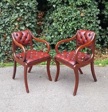 MATCHING PAIR OF REPRODUX BEVAN FUNNELL MAHOGANY OFFICE CHAIRS