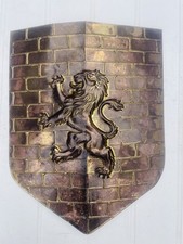 Coat of Arms Rampant Lion shield plaque 13" ‘Bronze’ Aged Decor