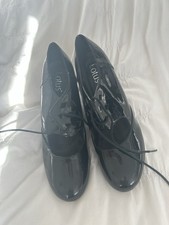 lotus ladies black patent Lace Up Heeled shoes 7