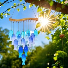 Handmade Blue Glass Fish Wind