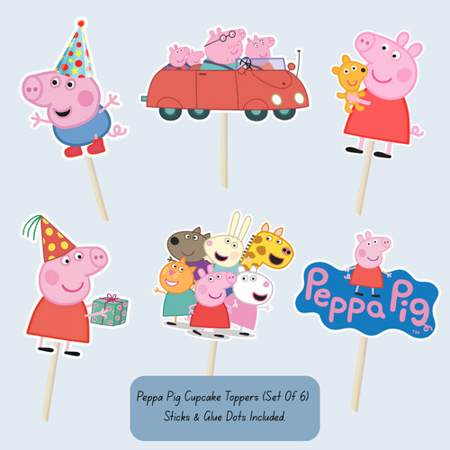 Peppa pig cupcake toppers - pig,