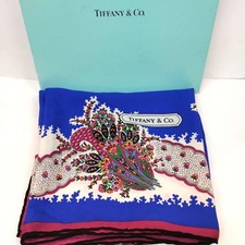 Tiffany silk scarf blue floral - blue,