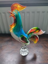 Vintage Murano Cockerel Figure ~ 30 cm tall ~ Italian Art Glass ~ Rooster 1970's
