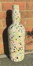 Aged Small Mosaic Tiles covered Large Bells Whiskey Glass Bottle #MC03