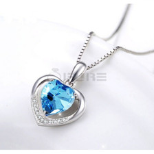 Womens Heart Birthstone Chain