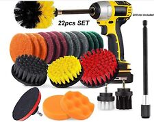 22x Drill Cleaning Brush Set Power Drill Attachment Grout Tile Cleaner Scrub UK