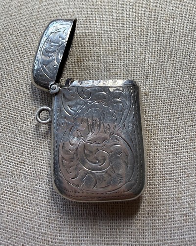 Silver vesta match case - vesta,